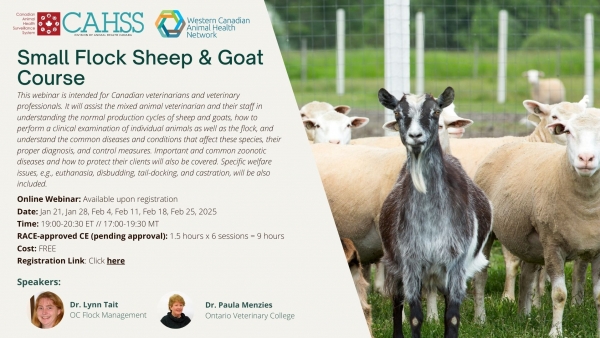 Upcoming small flock sheep and goat six-session course webinar for ...